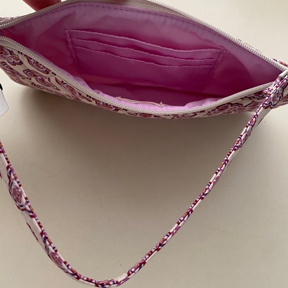 Vera Bradley Pink Floral Quilted Wristlet with Wrist Strap - Picture 2 of 5